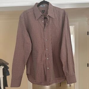 Men's - PAUL SMITH - English Designer Burgundy Stripe Cotton Shirt